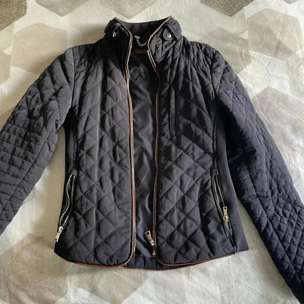 [Zara] Quilted Navy Coat/Jacket - XS